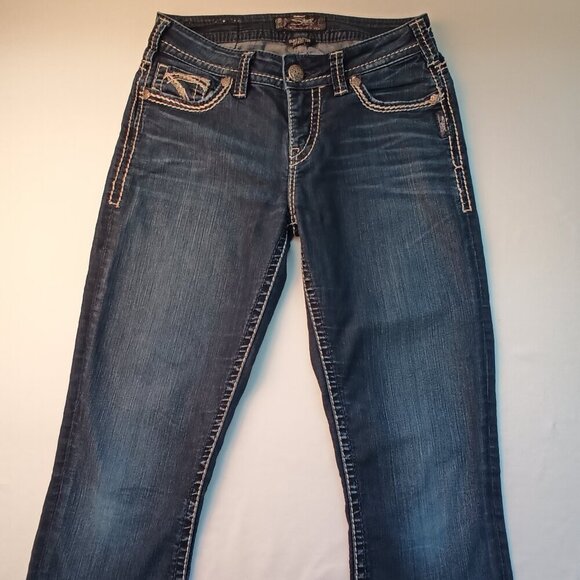 Silver Jeans Co Denim Size 28/6 Suki Super Skinny Low Rise Medium Dark Wash - Picture 2 of 9
